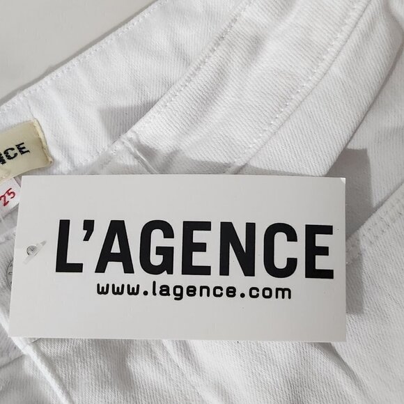 2/$50 L’Agence White Straight Leg Jeans Size 25 - Picture 5 of 6